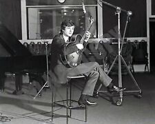 1965 Jimmy Page Led Zeppelin In Recording Studio With Guitar 8x10 Photo picture