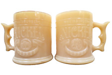 2 Vintage Whataburger Nickel Coffee Cups Mugs-Butterscotch Buffalo Nickel Pistol picture