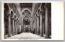Italy Pisa Cathedral Interior Black White Navata Principale Black White Postcard picture