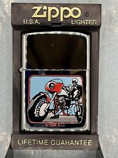 Vintage 1996 Skeleton Motorcycle Rider High Polish Chrome Zippo Lighter NEW picture