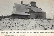 1907 Sandy Point Life Saving Station Block Island RI postcard Steamer Larchmont  picture