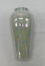 Antique Z. S. & Co. Bavaria Rainbow Opalescent Vase Black Edge Trim Rare 7.5” picture
