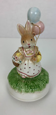 Lefton Easter Bunny Music Box Peter Cottontail Vintage 1987 Signed WORKS 5