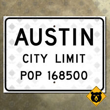 Austin Texas city limit highway marker road sign 1956 20x15 picture