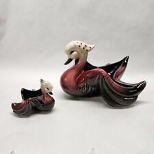 Vintage Hull Mother Goose #74 and Baby Goose #76 Planters picture
