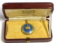 Antique Imperial Russian Faberge KF Silver 14k Gold blue Enamel Locket Pendant picture