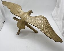 Vintage Metal Gold Toned Eagle on Branch Statue - 16.5” Wingspan picture