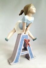 Lladro 5145 ~ Schoolgirl A ~ repaired ~ School Girl Letter A picture