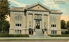 COUNEAUT, OHIO, Carnegie Library c1916 Antique POSTCARD Large White Building picture