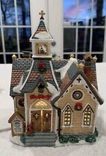 Lemax Plymouth Corners Sunrise Cove Church Christmas Village Lighted Mint 2002 picture