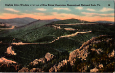 Vintage 1930's Skyview Blue Ridge Mountain Tops Roadway Virginia VA Postcard picture