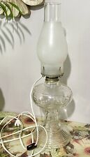 Vintage Glass Oil Lamp/Lantern Converted To Electric Lamp picture