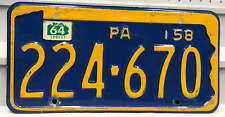 1958 1964 Pennsylvania License Plate 224-670 picture