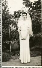 AS SHE WAS Vintage FOUND PHOTO Black And White Snapshot WOMAN 311 LA 91 E picture