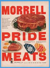 1951 John Morrell Ottumwa IA Sioux Falls SD Topeka KS Pride Meats Ham Print Ad picture