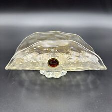 Vintage Murano Italian Optic Folded Art Glass Clear Gold Dust Art Banana Boat picture