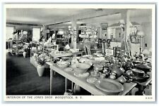 c1940's Interior Of Jones Shop Woodstock New York NY Unposted Pottery Postcard picture