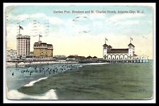 Atlantic City NJ Postcard Garden Pier Breakers St. Charles Hotel Posted pc259 picture