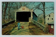 Kutztown PA-Pennsylvania Hex Sign Covered Bridge Scenic View Vintage Postcard picture
