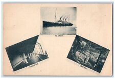 c1910's Multiview SS Moskva Steamer Russian Volunteer Fleet Antique Postcard picture