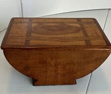 Unique Wood Carved Wood Inlay Vintage Box With Lid 3” By 3.5” By 5.5” picture