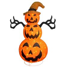 3.9 FT Pre-Lit Halloween Pumpkin Decorations Outdoor for Porch, Plug in 120 O... picture