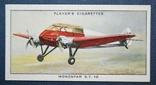 MONOSPAR ST10   Cabin Aeroplane  Original 1935 Vintage Illustrated Card   AP5 picture