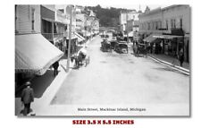 MAGNET FROM OLD PHOTO - MAIN STREET MACKINAC ISLAND MICHIGAN 1905 picture