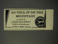 1953 Alfred A. Knopf Book Ad - Go Tell it On The Mountain by James Baldwin picture