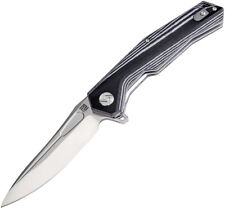 Artisan Zumwalt Linerlock Black & White Handle D2 Tool Steel Knife 1808PBGC picture