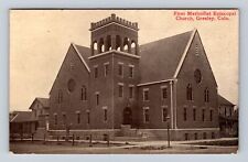 Greeley CO-Colorado, First Methodist Episcopal Church, Antique Vintage Postcard picture