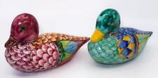 Italian Signed Hand Painted Ceramic Ducks, 7 3/4