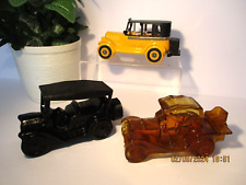 Avon Antique Cars Bottles, Decanters Cologne THREE Yellow Cab, Packard, Model T picture