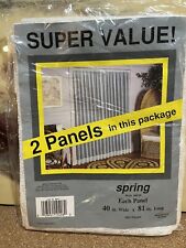 1 Pair Vintage Spring White Lace Curtain Panels Kmart Super Value USA picture