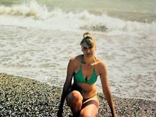 2000s Young Blonde Lady Woman Swimsuit Beautiful Slender Figure Vintage Photo picture