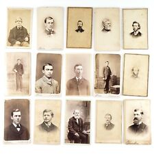 CDV Photo Lot of 15 Men | Some Civil War Stamps or Identified and Named C3103 picture