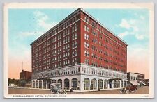Russell Lamson Hotel, Waterloo Iowa IA, Old Classic Cars, Vintage 1927 Postcard picture