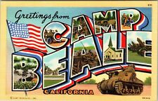 Greetings From Camp Beale California Large Letter Antique Postcard 1930-1945 picture