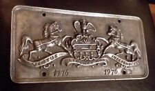 1976 PA Bicentennial Milton Pewter Virtue Liberty& Independence License Plate picture