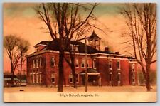 Augusta Illinois~High School Building~c1910 Postcard picture