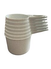 Vintage Set of 6 Tupperware MEASURING CUPS White Gray Speckled “ Fireworks” picture