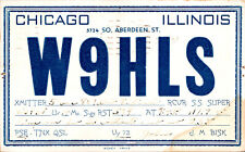 1940 W9HLS Chicago Illinois Ham Radio Amateur QSL Card Postcard Vtg picture