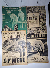 A & P Menu Grocery Four Store Flyers 1930s Favorite Dinners For Men Depression picture
