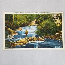 Vintage Postcard 1931 Trout Fishing Weaverville North Carolina Stamped Posted picture