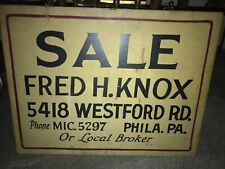 Early 1900s All Metal Antique Broker Advertising Trade Sign 26