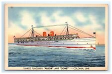 Postcard Yankee Flagships Arrow Comet Colonial Line Twin Vessels Linen Unposted picture