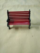 Vintage 1999 Red Wrought Iron Park Bench Dept 56  Village Accessories #56.56445 picture
