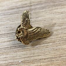 American Eagle Flying Gold Tone Label Hat Motorcycle Pin picture