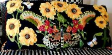 MACKENZIE-CHILD'S MONARCH BUTTERFLY LUMBAR PILLOW,BLACK,NEW picture