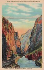 Postcard The Royal Gorge The World's Highest Bridge Grand Canyon Arkansas River picture